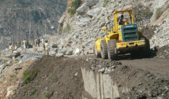 clearing rockfalls..